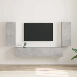 vidaXL Meuble TV mural 2 pcs Béton 30 x 31 x 80 cm Bois d'ingénierie pas cher