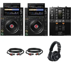 AlphaTheta CDJ-3000X DJ Mediaspelers Starterset met Pioneer DJ DJM-250MK2 mixer pas cher
