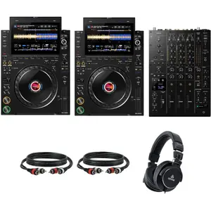 AlphaTheta CDJ-3000X DJ Mediaspelers Starterset met AlphaTheta DJM V5 mixer pas cher