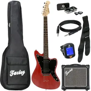 Elektrische gitaarset - incl. versterker, tas en accessoires - Rood Fazley Outlaw Series Maverick Basic HH pas cher