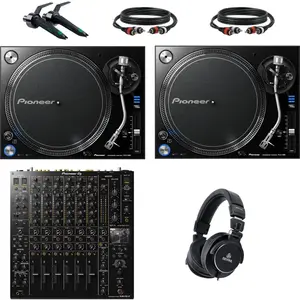 Pioneer DJ PLX-1000 DJ-draaitafel Starterset met Pioneer DJ DJM-V10-LF... pas cher