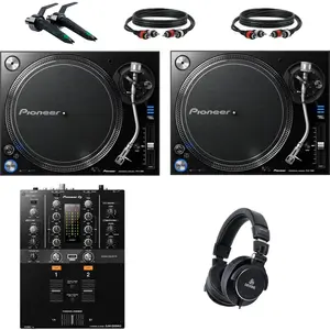 Pioneer DJ PLX-1000 DJ-draaitafel Starterset met Pioneer DJ DJM-250MK2... pas cher