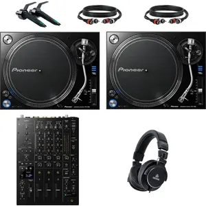 Pioneer DJ PLX-1000 DJ-draaitafel Starterset met AlphaTheta DJM V5 mix... pas cher