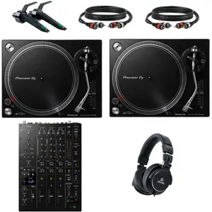 Pioneer DJ PLX-500 DJ-draaitafel Starterset met AlphaTheta DJM V5 mixe... pas cher