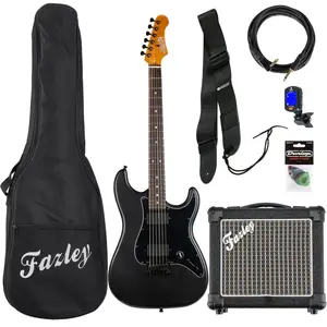 JET Guitars JS-400 Matt Black elektrische gitaar starterset pas cher