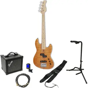 Sire Marcus Miller U5 Alder Flamed Maple Natural elektrische basgitaar starterset pas cher