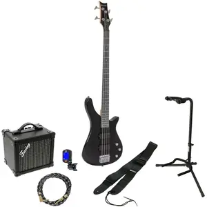 Dimavery SB-320 Black elektrische basgitaar starterset pas cher