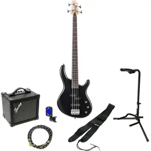 Cort Action PJ Bass Open Pore Black elektrische basgitaar starterset pas cher