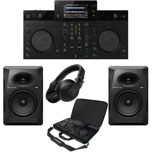 AlphaTheta XDJ-AN + studiomonitoren + koptelefoon + case pas cher