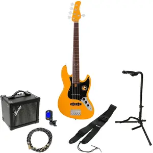 Sire Marcus Miller V3P 5-String Orange 5-snarige elektrische basgitaar starterset pas cher