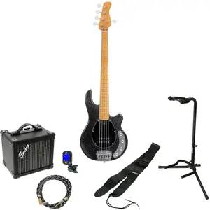Sire Marcus Miller Z3 5-String Sparkle Black 5-snarige elektrische basgitaar starterset pas cher
