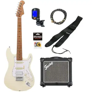 Fazley Sunset Series Dawn HSS 3/4 Olympic White elektrische kindergitaar starterset pas cher