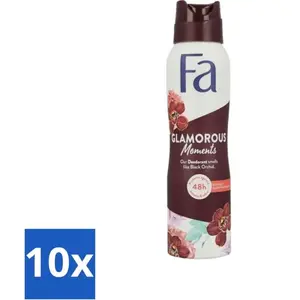 10 x Fa - Glamorous Moments - Deodorant Spray - Zwarte Orchidee - 150 ml - Deodorant Spray - Geur Orchidee - Vegan Deodorant - Geur Zwarte Orchidee - Geur Orchidee pas cher