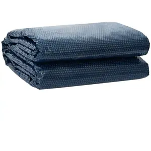 vidaXL Housse de piscine extra épaisse Noir et Bleu 381 cm PE pas cher