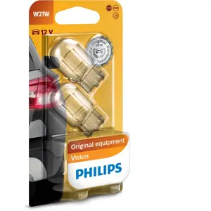Philips 12065b2 Lot De 2 Ampoules À Culot En Verre Vision W21w Sous Blister pas cher