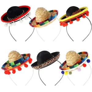 Comparateur de prix : FEI YU Chapeau de paille bandeau chapeau de fête chapeau de carnaval 16CM