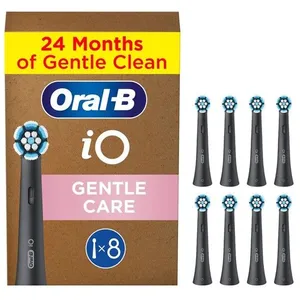 Oral-B iO Gentle Care Zwart originele ronde opzetborstels - 8 stuks pas cher