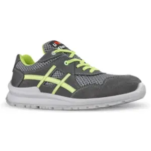 UPOWER Chaussure De Sécurité Nico Taille 44 Gris/Vert S1p Src En Iso 20345 Cuir Velours pas cher
