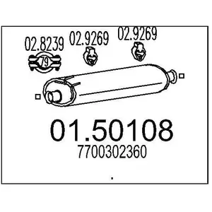 MTS Silencieux central pour RENAULT: Master & OPEL: Movano (Ref: 01.50...Vendu paroscaro
