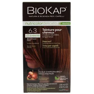 Teinture pour Cheveux - Biokap - Nutricolor Delicato Rapid 6.3 - Blond Foncé Doré - 135ml - Sans ammoniaque