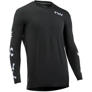 Northwave, Hommes, Maillot de cyclisme, Xtrail Jersey Long Sleeve - MTB Trikot - Herren (L), Noir, Gris, L pas cher