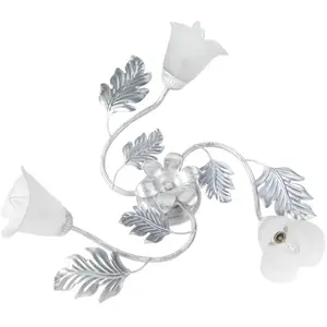 Onli Marilena Plafonnier Semi-Affleurant À Bras Multiples, Blanc, Argent pas cher