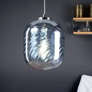 Fan Europe Luce_Ambiente_Design - Plafonnier en verre, bleu, E27 pas cher