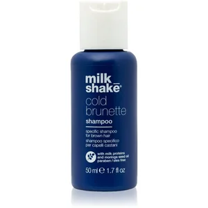 Milk_Shake, Shampoing, Milk Shake Cold Brunette Shampooing 50 ml - Anti-jaune pour cheveux bruns (Shampoing liquide, 50 ml) pas cher