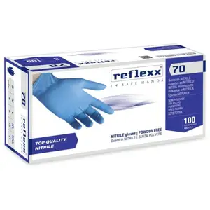 Reflexx Réflexx R70 / XL Gants de nitrile sans poudre, X-grand, bleu clair, paquet de 100 pas cher