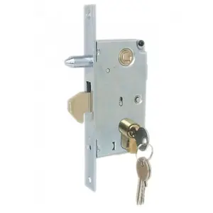 IBFM Serrure à crochet pour porte ou portail coulissant - Axe du cylindre à 27mm de la têtière pas cher