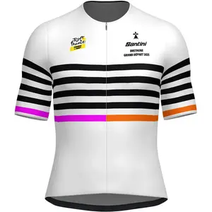 Santini Maillot à Manches Courtes Tdffaz Grand Départ Bretagne 2025 pas cher