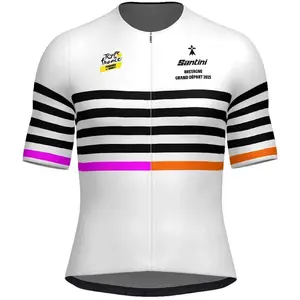 Santini Maillot à Manches Courtes Tdffaz Grand Départ Bretagne 2025 pas cher