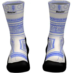 Santini Tdf Arrivée Arc De Triomphe 2025 Sokken Blauw EU 44-47 Man,Vrouw