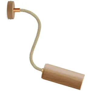 Creative Cables Lampe Fermaluce Flex 30 Avec Rosace Mini En Bois Et Spot Avec Abat-jour Tub-e14-avec BulbVendu parbricoinn