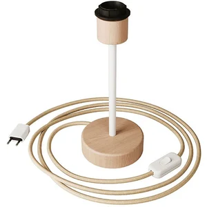Creative Cables Lampe De Table En Bois Alzaluce Wood Avec Option Abat-jour Et Prise Bipolaire pas cher