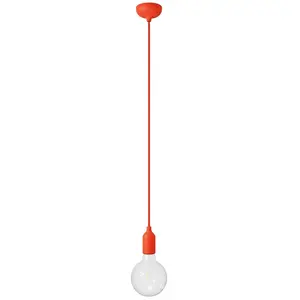 Creative Cables Suspension Colorée Avec Câble Textile Avec Bulb Silicone pas cher