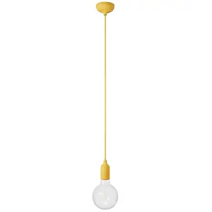 Creative Cables Suspension Colorée Avec Câble Textile Avec Bulb Silicone pas cher