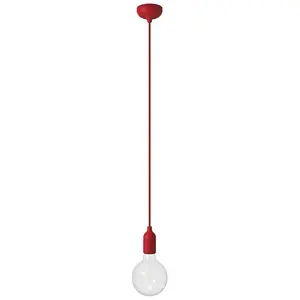 Creative Cables Suspension Colorée Avec Câble Textile Avec Bulb Silicone pas cher