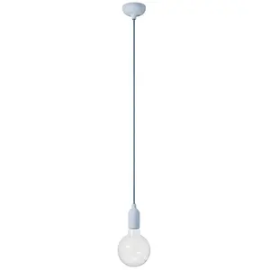 Creative Cables Suspension Colorée Avec Câble Textile Avec Bulb Silicone pas cher