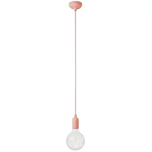 Creative Cables Suspension Colorée Avec Câble Textile Avec Bulb Silicone pas cher