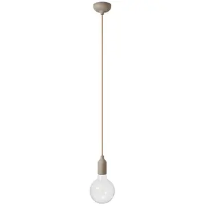 Creative Cables Suspension Colorée Avec Câble Textile Avec Bulb Silicone pas cher
