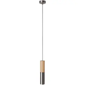 Creative Cables Suspension Avec Câble Textile Et Double Abat-jour E14 En Bois Et Métal Sans Ampoule pas cher