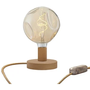 Creative Cables Lampe De Table Posaluce Bumped En Bois Avec Prise Bipolaire-variateur pas cher