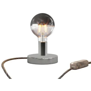 Creative Cables Lampe De Table En Métal Posaluce Half Cup Avec Prise Bipolaire-variateur pas cher