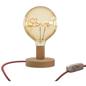 Creative Cables Lampe De Table En Bois Posaluce Love Avec Prise 2 Pôles-variateur pas cher