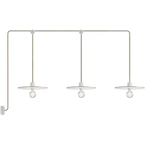 Creative Cables Lampe 3 Lumières Avec Rosace Et Abat-jour Sans Ampoule E-snake Eiva