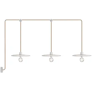 Creative Cables Lampe E-snake Eiva 3 Lumières Avec Rosace Et Abat-jour pas cher