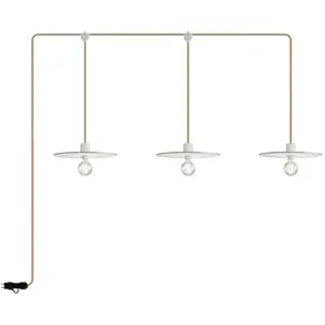 Creative Cables Lampe E-snake Eiva 3 Lumières Avec Abat-jours