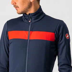 Castelli Raddoppia 3 Jacket Heren Savile Blue/ RedVendu paramazon