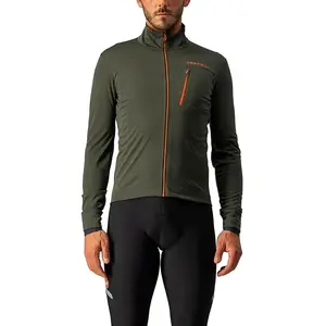 CASTELLI Go Jacket Veste Homme, Vert militaire/rouge fiery, XXL pas cher